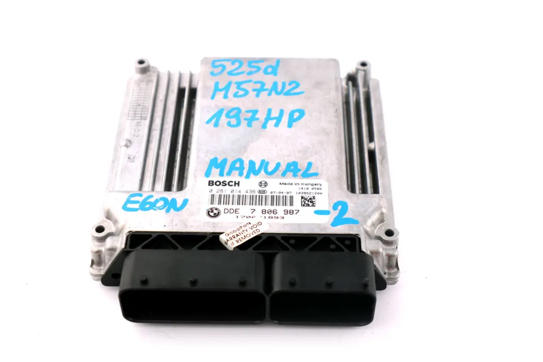 BMW 3 5 E60 LCI E90 M57N2 325d 525d ECU Steuergerät CAS3 Schlüssel - SKU 7806987-2 - Teilenummer 7806987