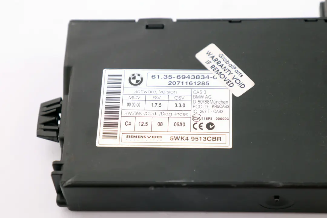 BMW 3 5 E60 LCI E90 M57N2 325d 525d ECU Steuergerät CAS3 Schlüssel - SKU 7806987-2 - Teilenummer 7806987