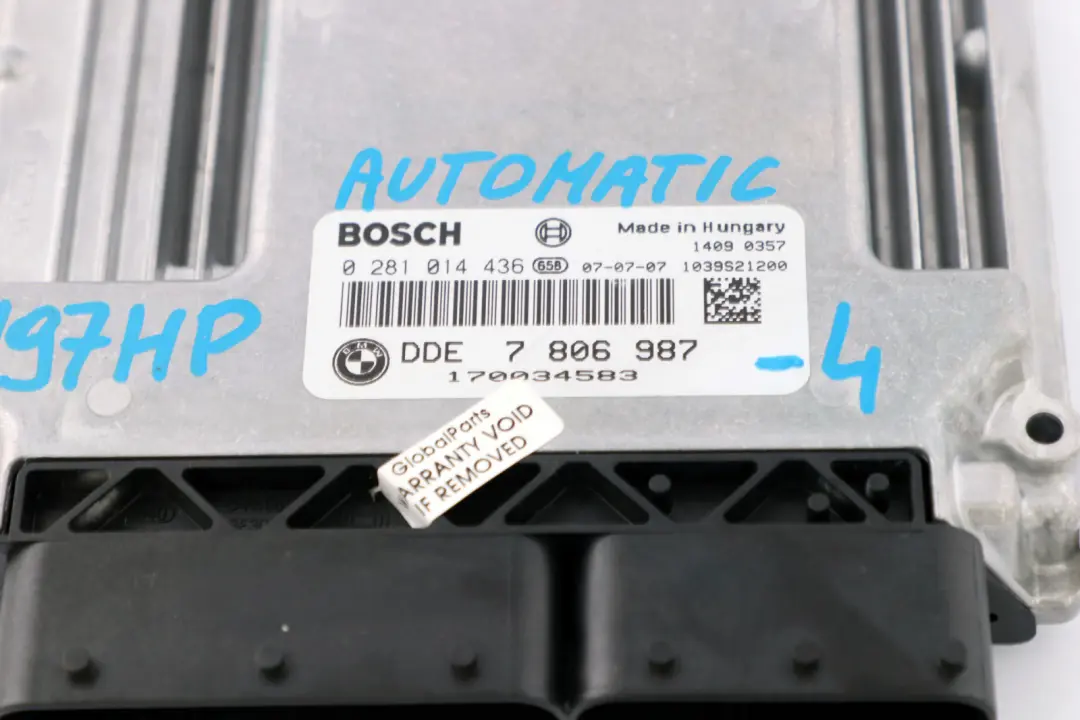 M57N2 325d 525d ECU Steuergerät CAS3 Schlüssel für BMW 3 5 E60 LCI E90 mit Teilenummer 7806987 BMW 3 5 E60 LCI E90 M57N2 325d 525d ECU Steuergerät CAS3 Schlüssel - SKU 7806987-4 - Teilenummer 7806987