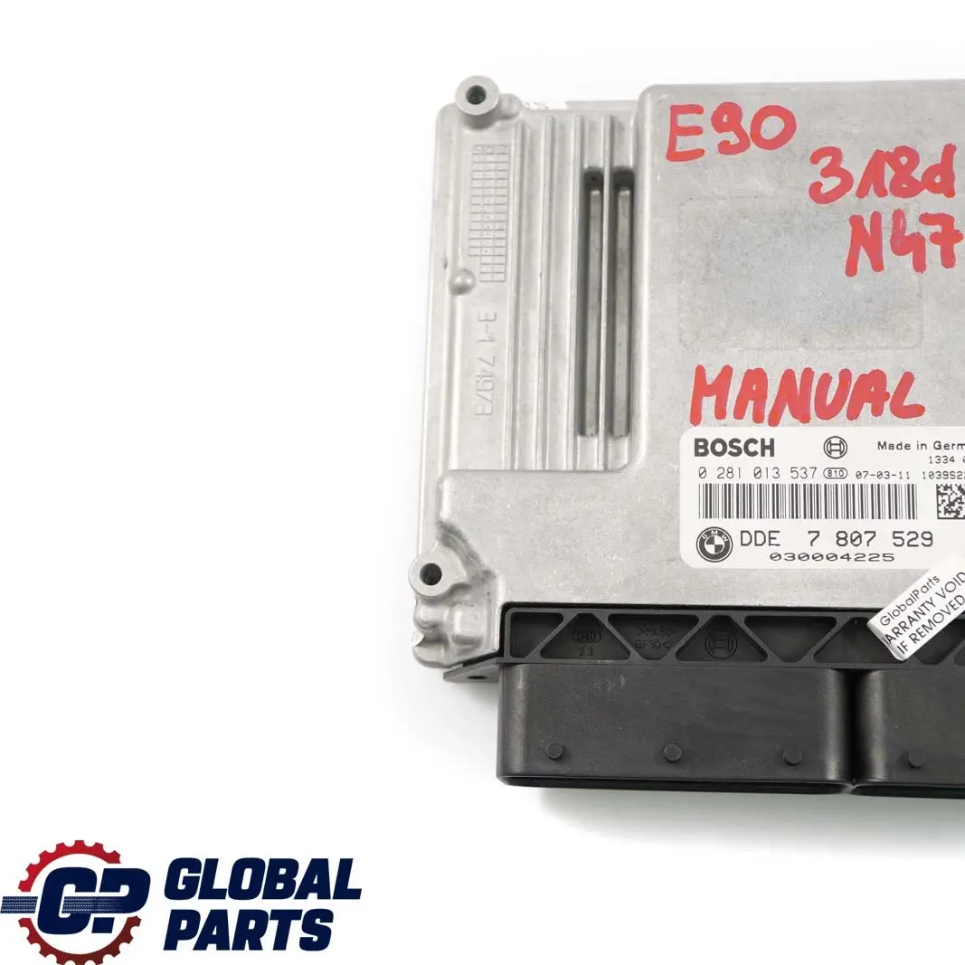 BMW E81 E87 LCI E90 E91 Motore N47 Dde Centralina Diesel Schaltgetrieb - SKU 7807529 - Numero di parte 7807529