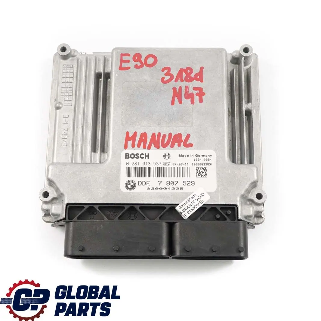 N47 DDE Steuergerät Diesel Schaltgetrieb für BMW E81 E87 LCI E90 E91 Motor mit Teilenummer 7807529 BMW E81 E87 LCI E90 E91 Motor N47 DDE Steuergerät Diesel Schaltgetrieb - SKU 7807529 - Teilenummer 7807529