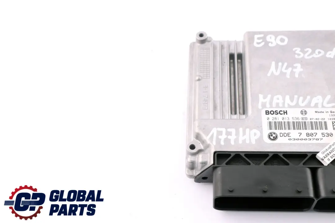 N47 Engine Control Unit ECU DDE to BMW E60 E81 E87 LCI E90 120d 320d 520d with Part number 7807530 BMW E60 E81 E87 LCI E90 120d 320d 520d N47 Engine Control Unit ECU DDE - SKU 7807530 - Part number 7807530
