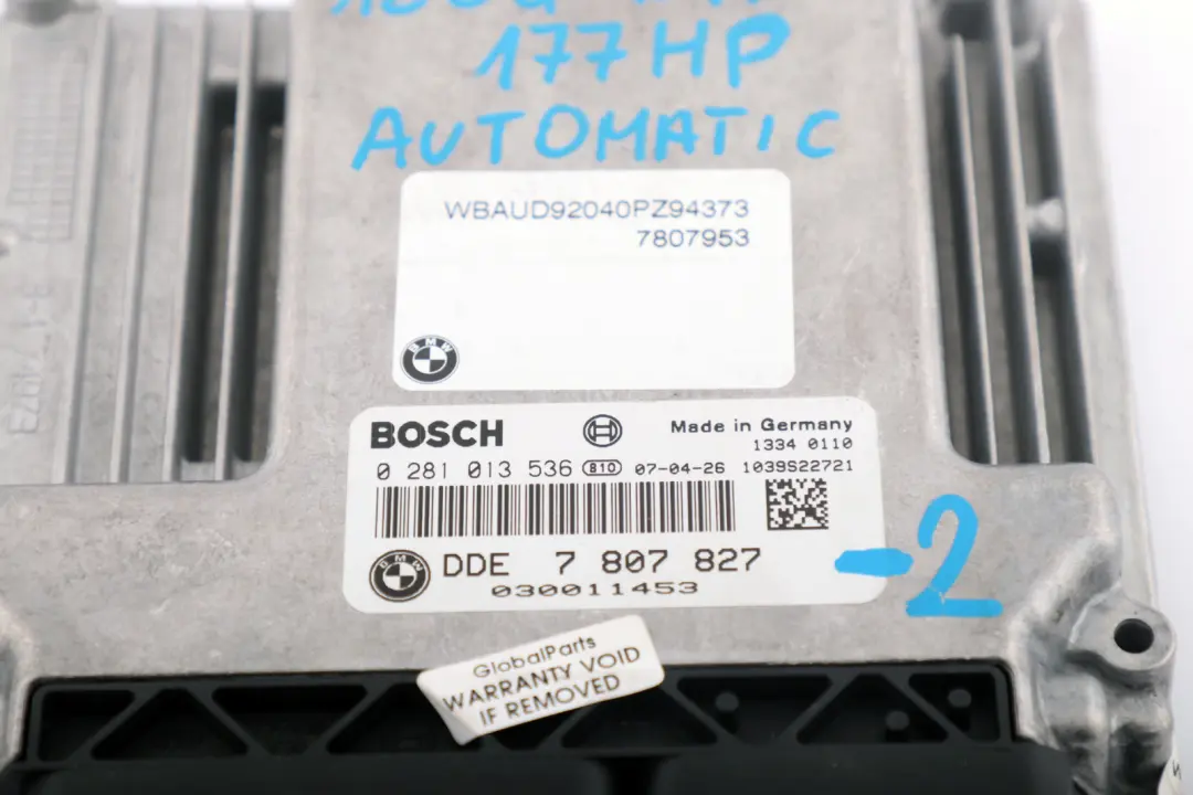 N47 Diesel ECU Kit DDE CAS 3 Key to BMW 1 3 5 Series E60 E81 E90 120d 320d with Part number 7807827 BMW 1 3 5 Series E60 E81 E90 120d 320d N47 Diesel ECU Kit DDE CAS 3 Key - SKU 7807827-2 - Part number 7807827