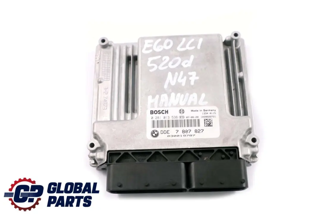 N47 177HP Diesel Engine Unit ECU DDE Manual to BMW E60 E61 LCI 520d with Part number 7807827 BMW E60 E61 LCI 520d N47 177HP Diesel Engine Unit ECU DDE Manual - SKU 7807827 - Part number 7807827