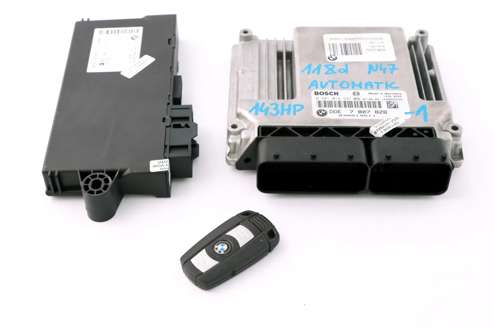 BMW E87 LCI E90 118d 318d N47 Diesel ECU DDE CAS3 Key 7807828 Automatic Gearbox