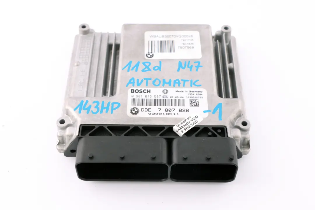 N47 Diesel ECU DDE CAS3 Key Automatic Gearbox BMW E87 LCI E90 118d 318d - SKU 7807828-1 - Part number 7807828