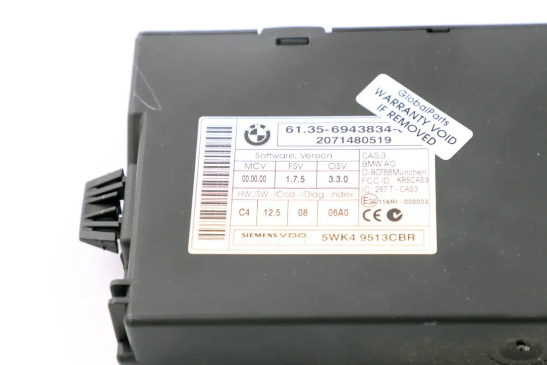 N47 Diesel ECU DDE CAS3 Clé Boîte de vitesses automatique BMW E87 LCI E90 118d - SKU 7807828-1 - Numéro de pièce 7807828