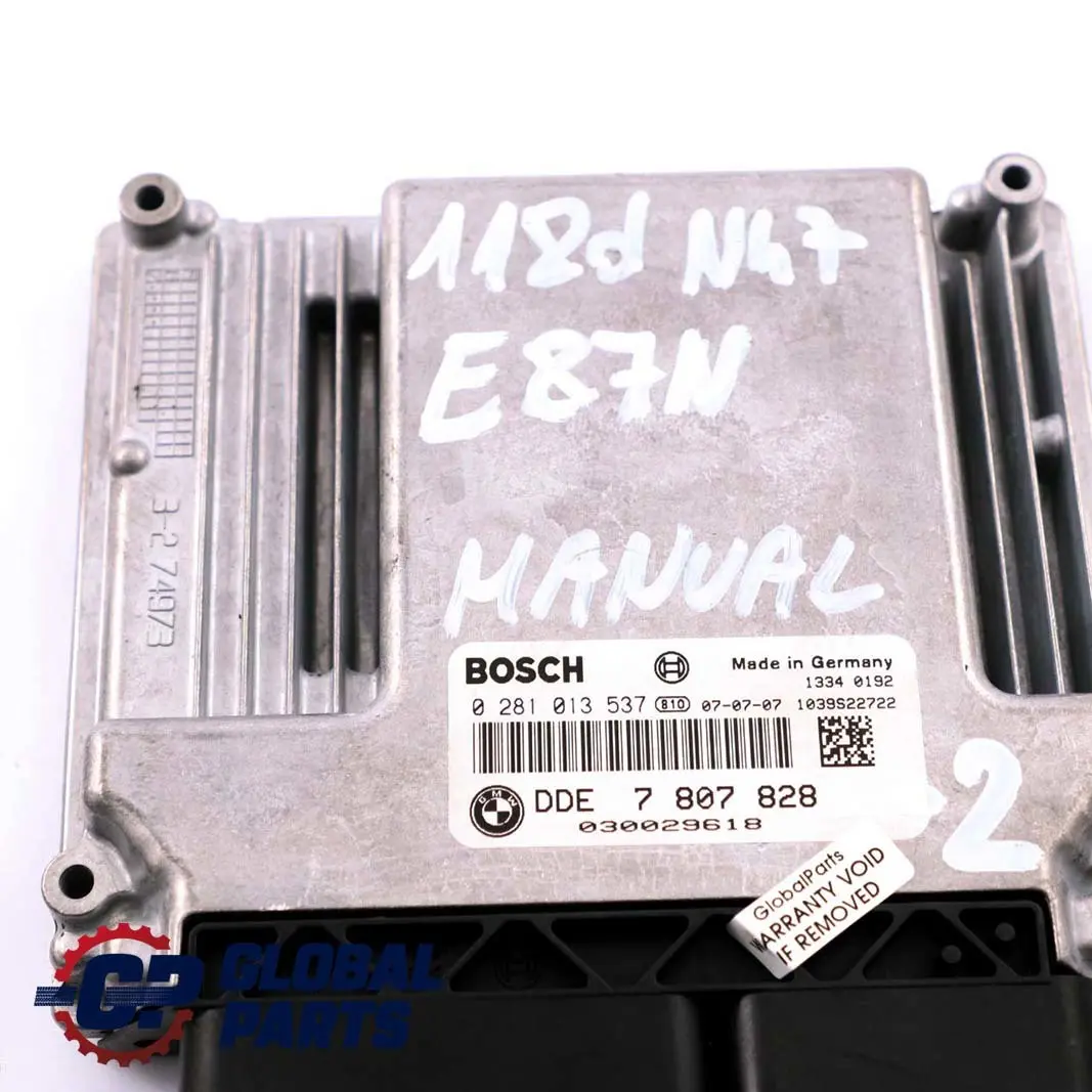 BMW E87 LCI E90 118d 318d N47 Diesel ECU KIT DDE CAS3 Key - SKU 7807828-2 - Numero di parte 7807828
