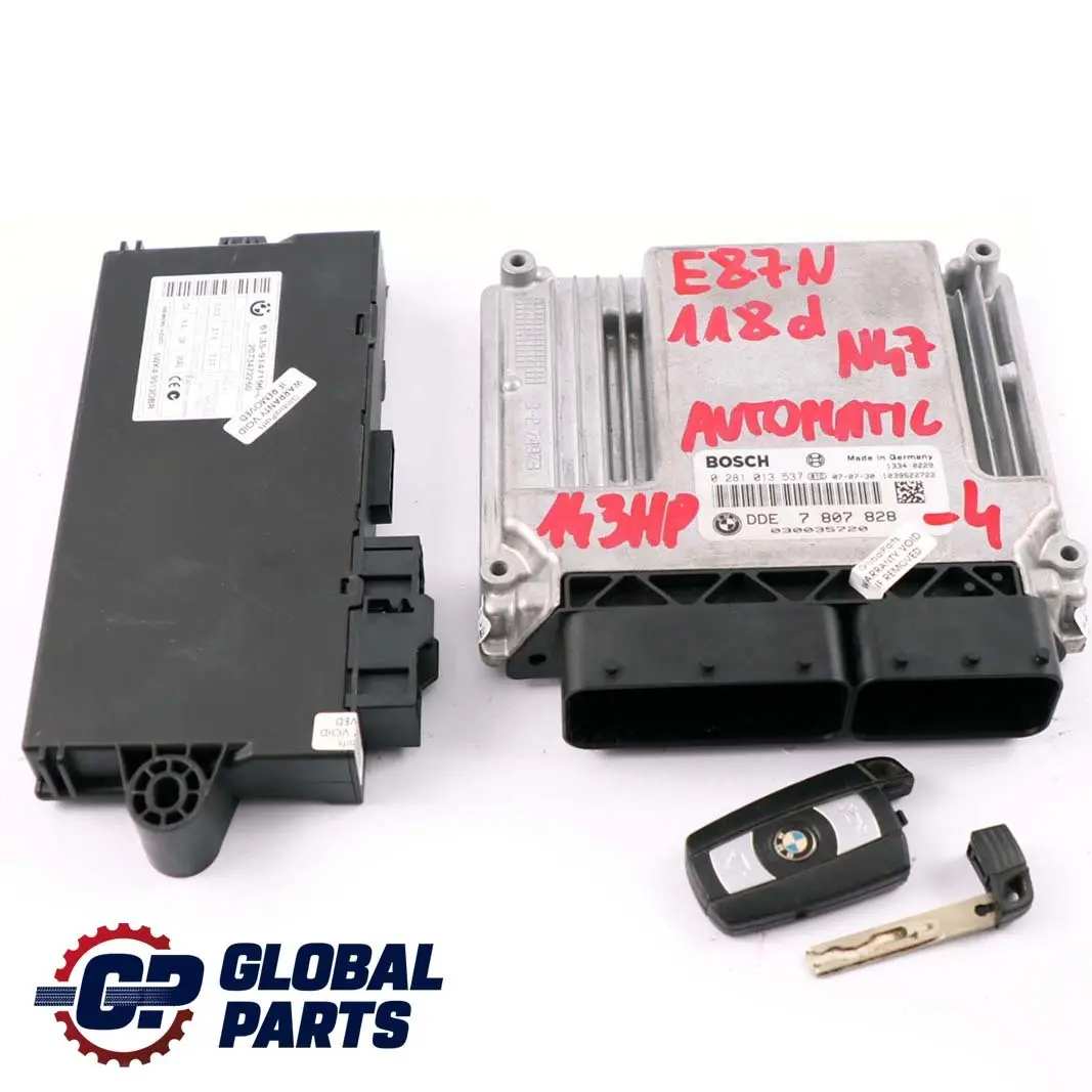 BMW E87 LCI E90 118d 318d N47 143HP ECU KIT DDE CAS3 + Key Automatic - SKU 7807828-4 - Part number 7807828