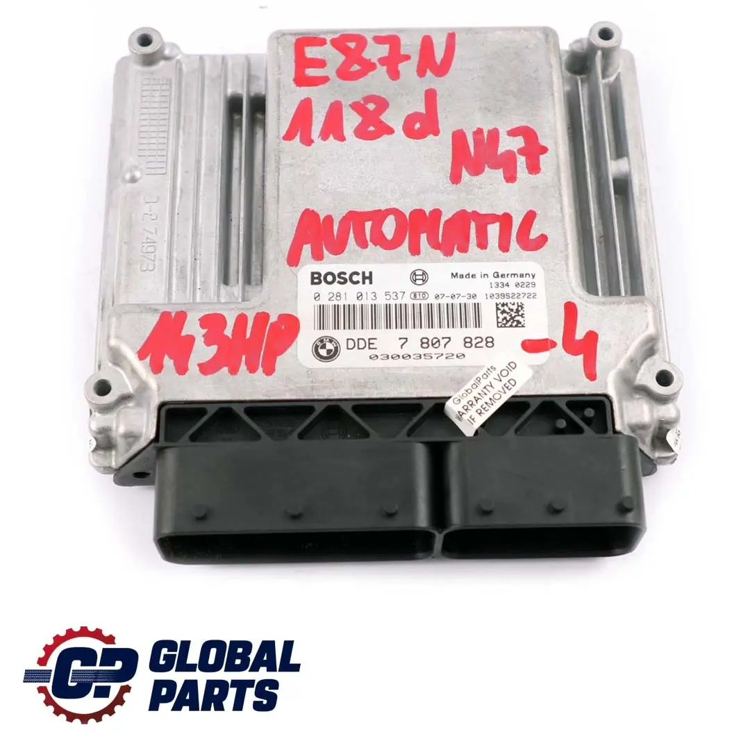 BMW E87 LCI E90 118d 318d N47 143HP ECU KIT DDE CAS3 + Key Automatic - SKU 7807828-4 - Part number 7807828