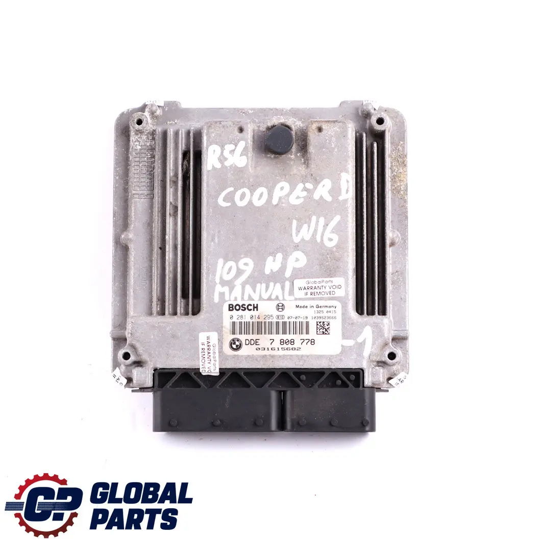 Mini Cooper D R55 R56 Diesel W16 Diesel ECU Kit DDE CAS3 + Key Manual - SKU 7808778-1 - Part number 7808778
