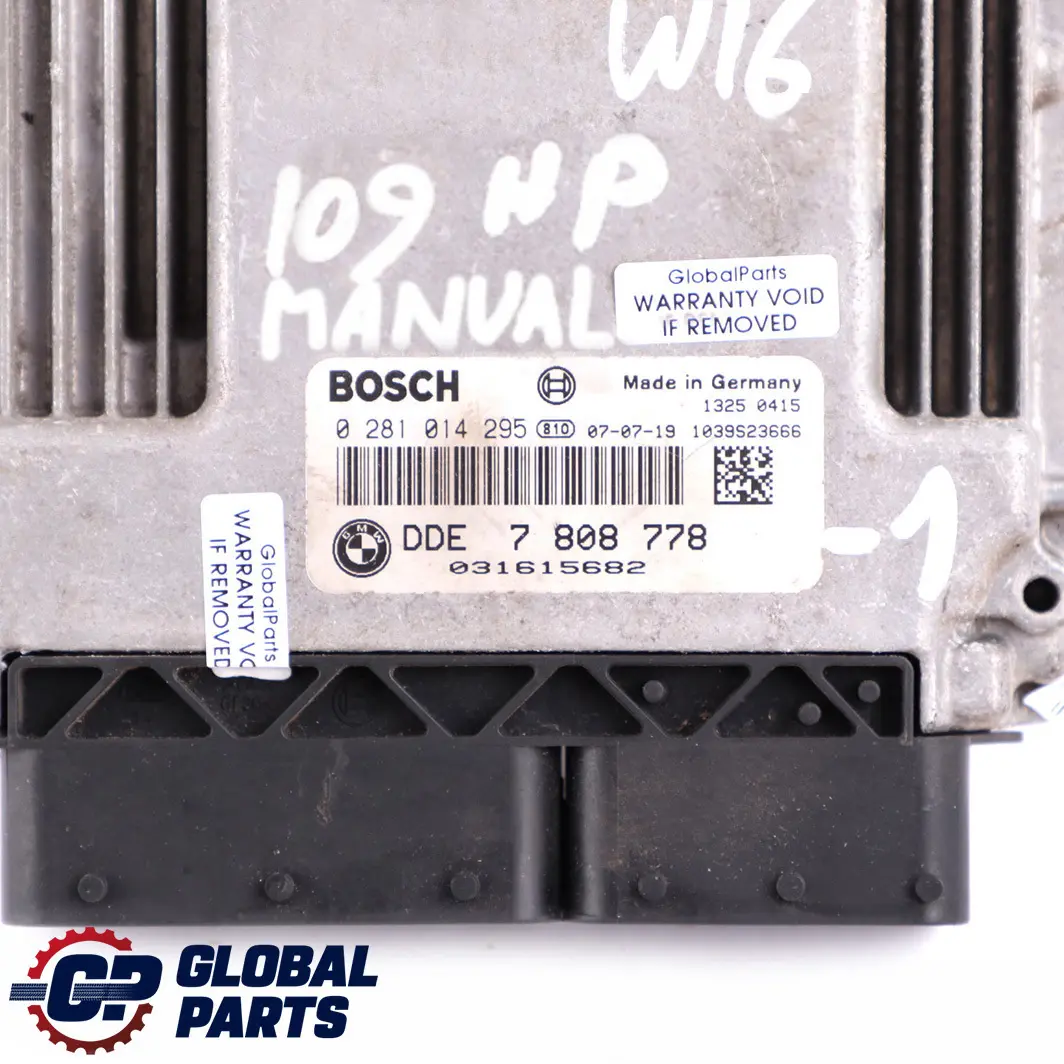 Mini Cooper D R55 R56 Diesel W16 Diesel ECU Kit DDE CAS3 + Key Manual - SKU 7808778-1 - Part number 7808778
