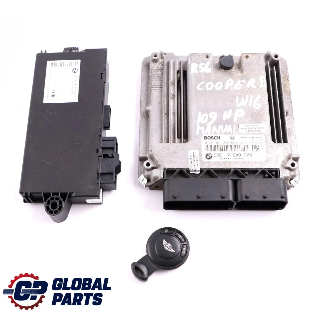 ECU Kit DDE CAS3 + Key Manual to Mini Cooper D R55 R56 Diesel W16 Diesel with Part number 7808778 Mini Cooper D R55 R56 Diesel W16 Diesel ECU Kit DDE CAS3 + Key Manual - SKU 7808778-1 - Part number 7808778