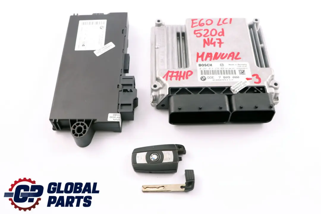 BMW E60 E87 LCI E90 120d 320d 520d N47 ECU Kit Control Unit DDE CAS3 Key - SKU 7809000-3 - Part number 7809000