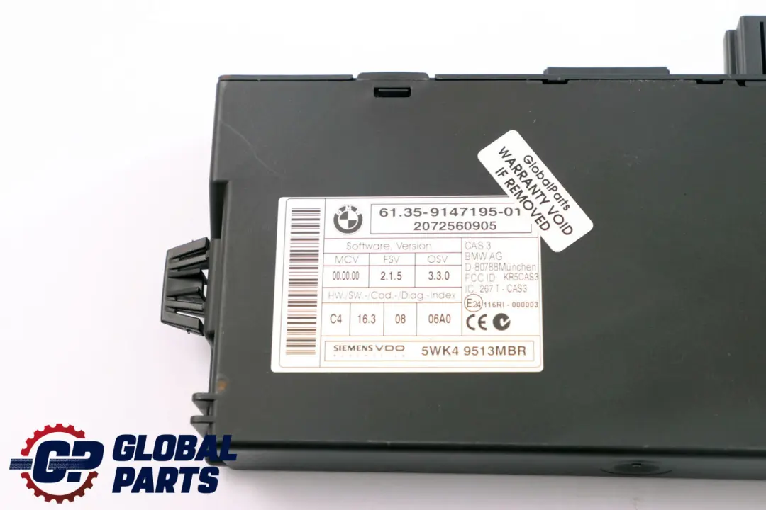 BMW E60 E87 LCI E90 120d 320d 520d N47 ECU Kit Unidad Control DDE CAS3 - SKU 7809000-3 - Número de pieza 7809000