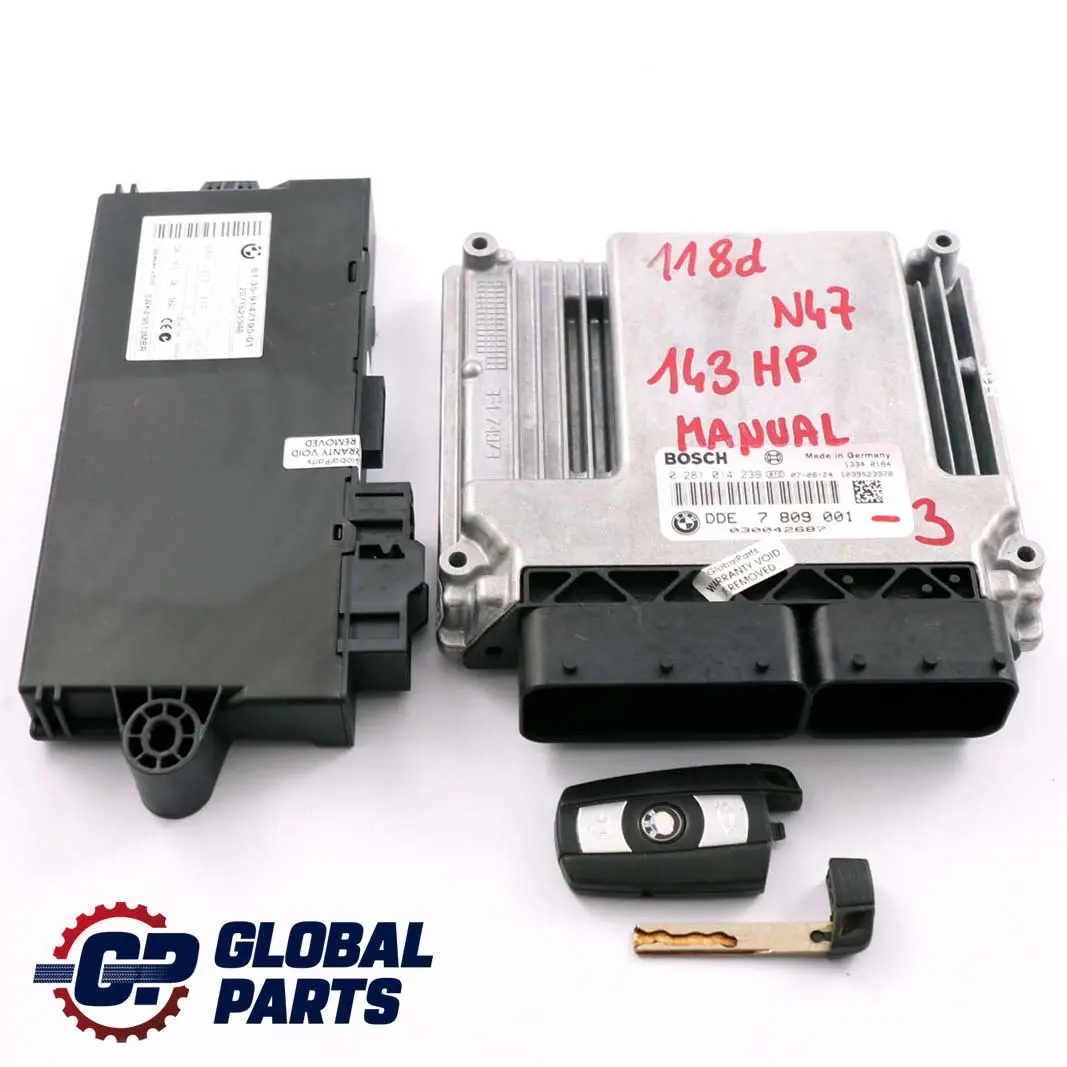 BMW E81 E87 LCI E90 118d 318d N47 Diesel ECU KIT DDE + CAS3 Key Manual - SKU 7809001-3 - Part number 7809001