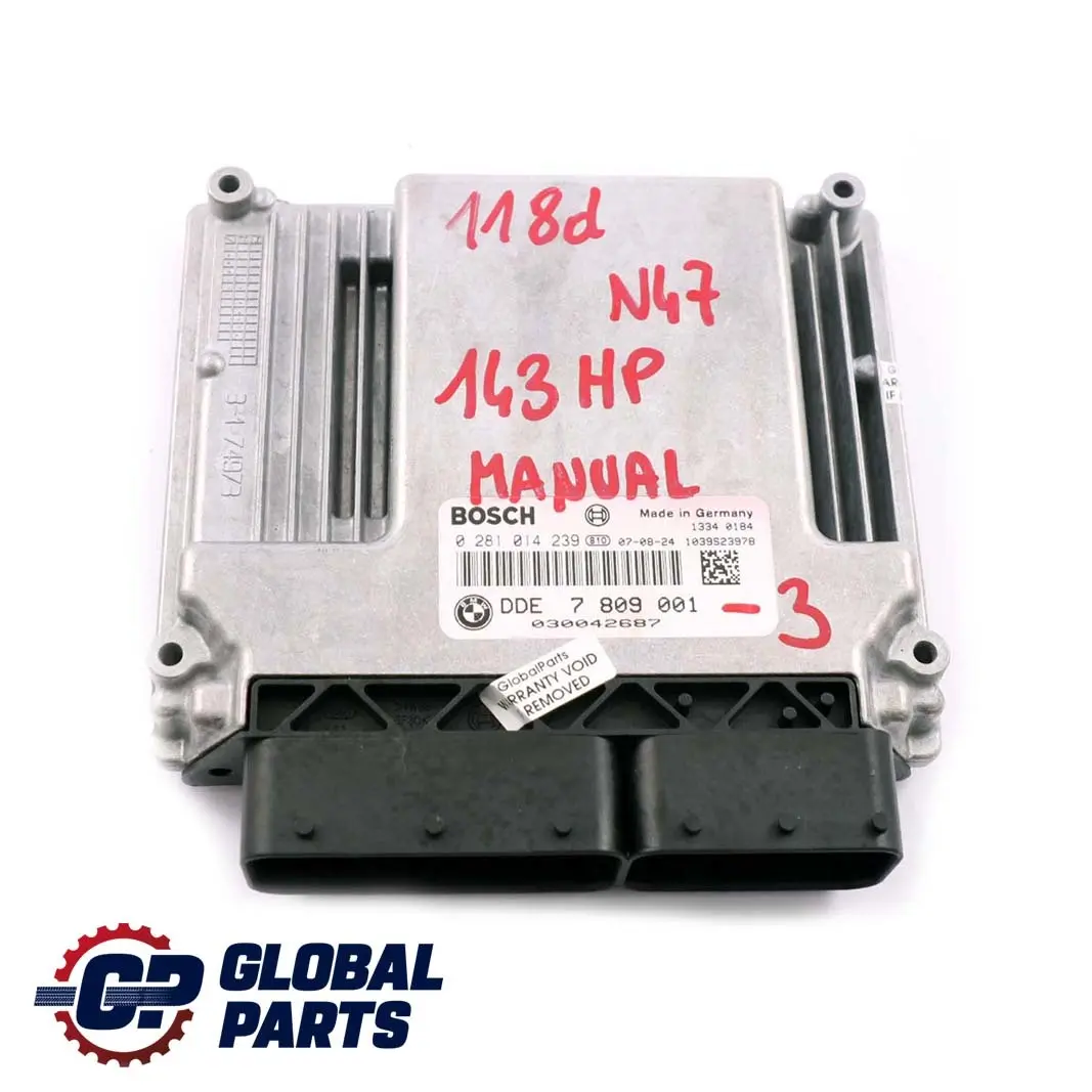 BMW E81 E87 LCI E90 118d 318d N47 Diesel ECU KIT DDE + CAS3 Key Manual - SKU 7809001-3 - Part number 7809001