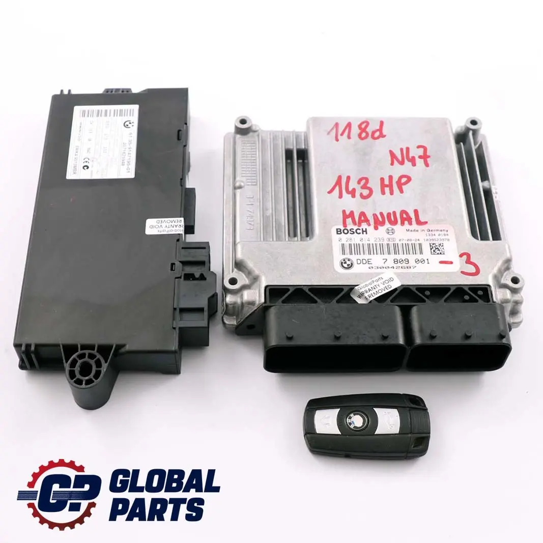 BMW E81 E87 LCI E90 118d 318d N47 Diesel ECU KIT DDE 7809001 + CAS3 Key Manual