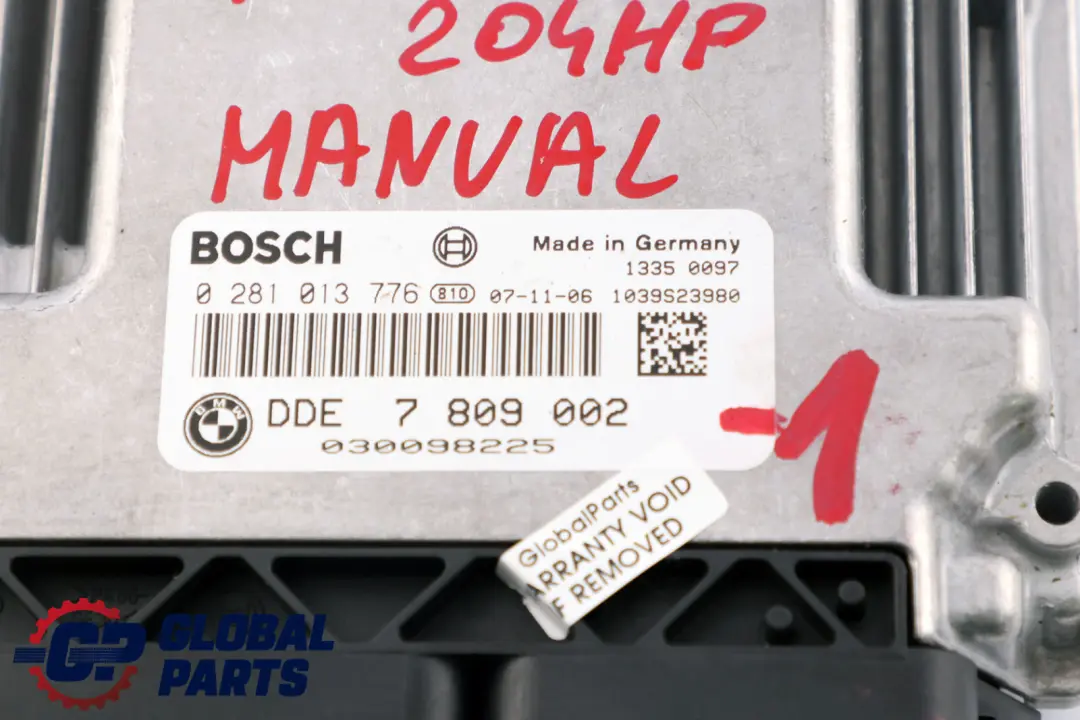 N47S 123d Engine Control Unit DDE Manual BMW E81 E82 E87 LCI - SKU 7809002-1 - Part number 7809002