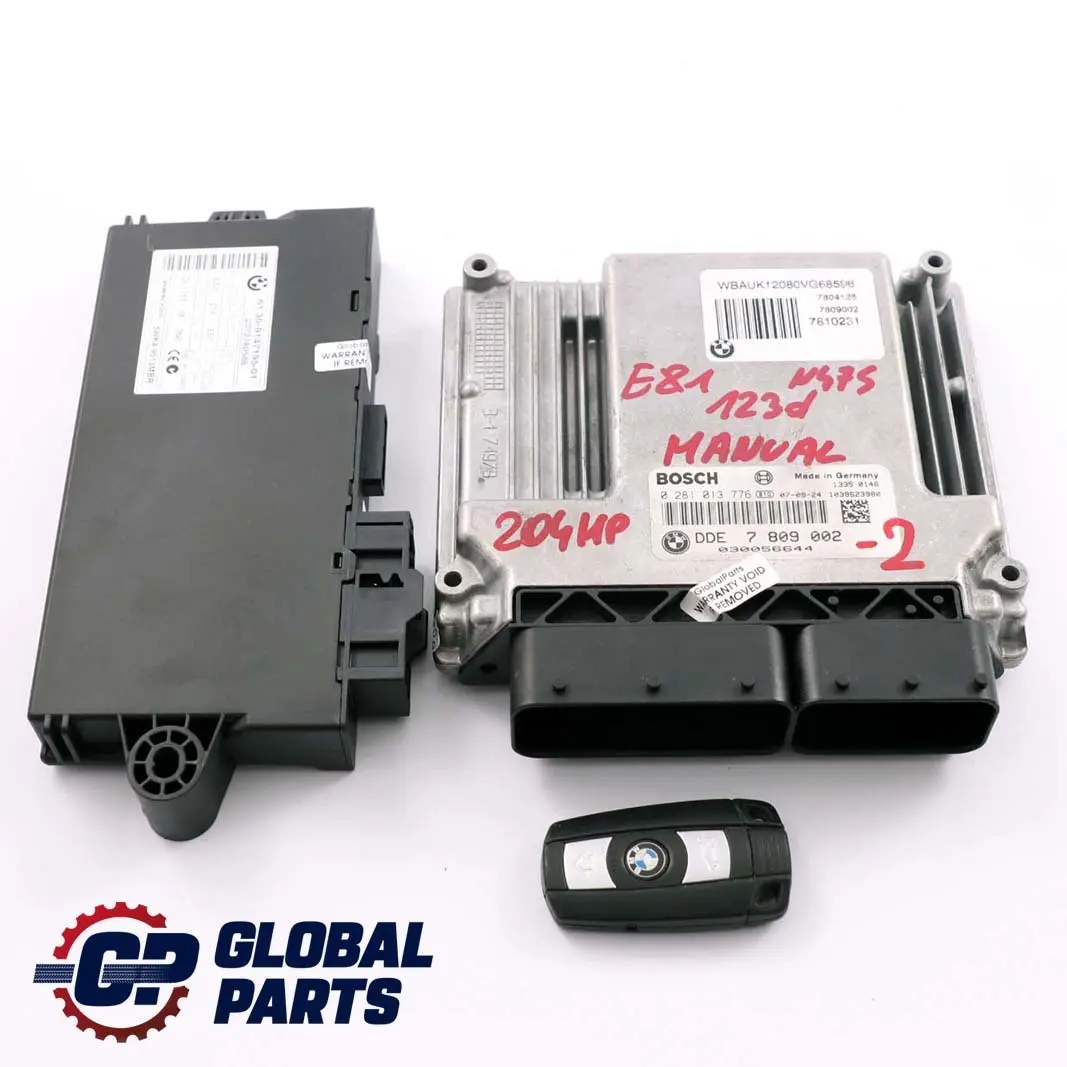 BMW E81 E82 E87 LCI E88 N47S 123d Engine ECU Kit DDE CAS3 + Key Manual - SKU 7809002-2 - Part number 7809002
