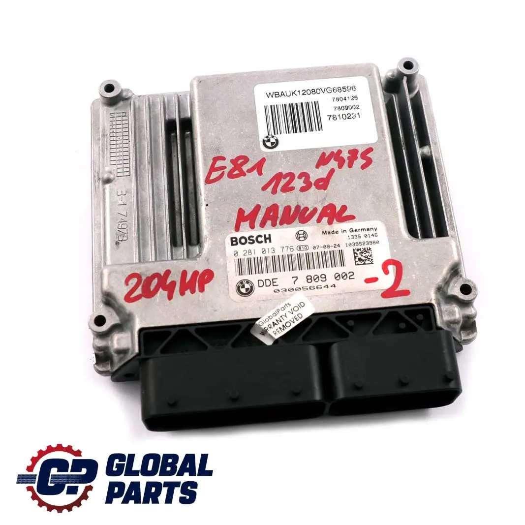 N47S 123d 204PS Steuergerät DDE CAS3 Schlüsse für BMW E81 E82 E87 LCI E88 mit Teilenummer 7809002 BMW E81 E82 E87 LCI E88 N47S 123d 204PS Steuergerät DDE CAS3 Schlüsse - SKU 7809002-2 - Teilenummer 7809002