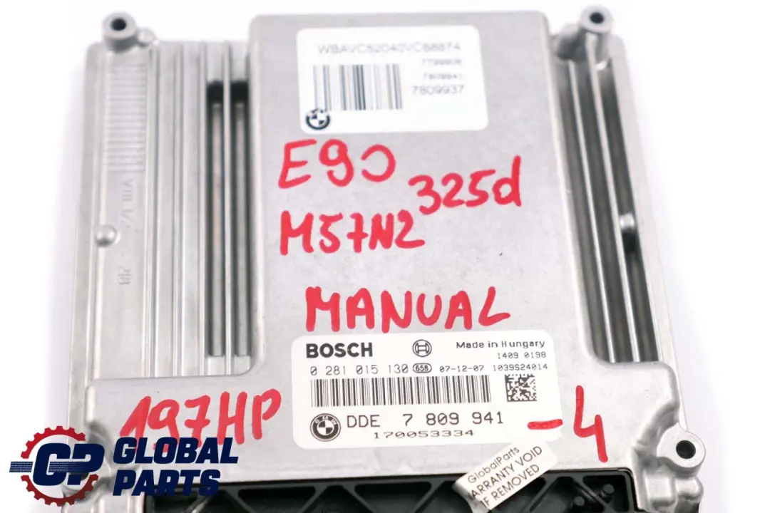 BMW 3 5 Series E60 LCI E90 325d 525d M57N2 197HP ECU Kit DDE CAS3 + Key - SKU 7809941-4 - Part number 7809941