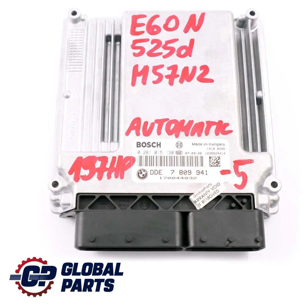 BMW E60 LCI E90 M57N2 325d 525d 197HP Sterownik ECU Zestaw DME CAS3 Klucz - SKU 7809941-5 - Numer Części 7809941