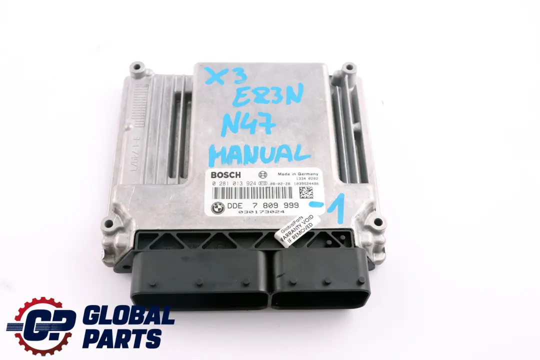 BMW X3 Series E83 LCI 1.8d 2.0d N47 Engine DDE ECU Control Unit Manual - SKU 7809999-1 - Part number 7809999