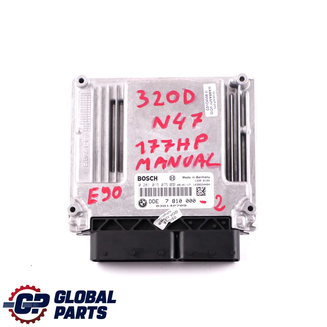 N47 Engine Control Unit ECU DDE to BMW E60 E81 E87 LCI E90 120d 320d 520d with Part number 7810000 BMW E60 E81 E87 LCI E90 120d 320d 520d N47 Engine Control Unit ECU DDE - SKU 7810000 - Part number 7810000