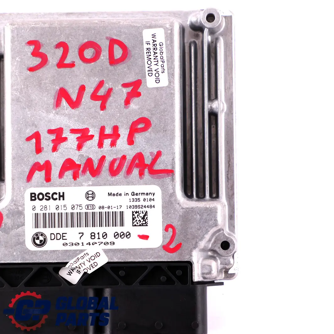 N47 Unité contrôle moteur ECU DDE pour BMW E60 E81 E87 LCI E90 120d 320d 520d à propos du numéro de pièce 7810000 BMW E60 E81 E87 LCI E90 120d 320d 520d N47 Unité contrôle moteur ECU DDE - SKU 7810000 - Numéro de pièce 7810000