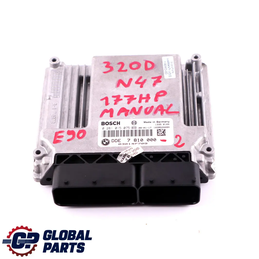 N47 Unité contrôle moteur ECU DDE pour BMW E60 E81 E87 LCI E90 120d 320d 520d à propos du numéro de pièce 7810000 BMW E60 E81 E87 LCI E90 120d 320d 520d N47 Unité contrôle moteur ECU DDE - SKU 7810000 - Numéro de pièce 7810000
