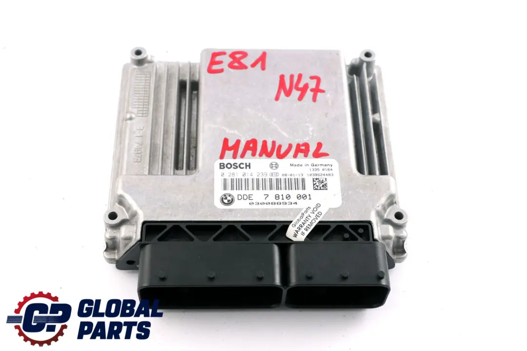 N47 Diesel Engine DDE ECU Control Unit to BMW 1 3 Series E81 E87 LCI E90 with Part number 7810001 BMW 1 3 Series E81 E87 LCI E90 N47 Diesel Engine DDE ECU Control Unit - SKU 7810001 - Part number 7810001