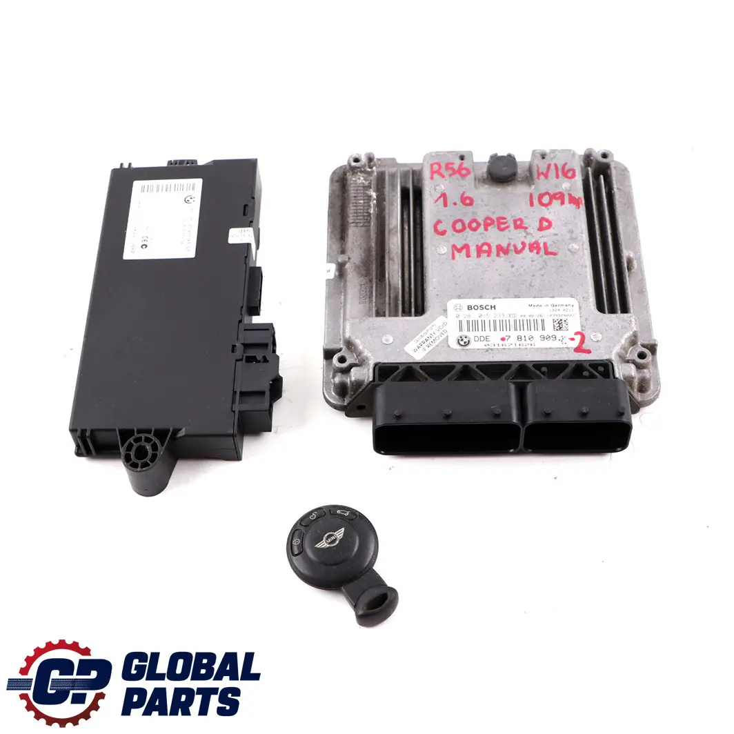 ECU Kit DDE CAS3 + Key Manual to Mini Cooper D R55 R56 Diesel W16 1.6 with Part number 7810909 Mini Cooper D R55 R56 Diesel W16 1.6 ECU Kit DDE CAS3 + Key Manual - SKU 7810909-2 - Part number 7810909