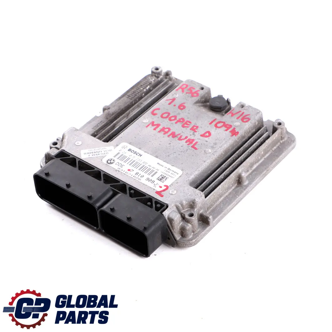 Mini Cooper D R55 R56 Diesel W16 1.6 ECU Kit DDE CAS3 + Key Manual - SKU 7810909-2 - Part number 7810909