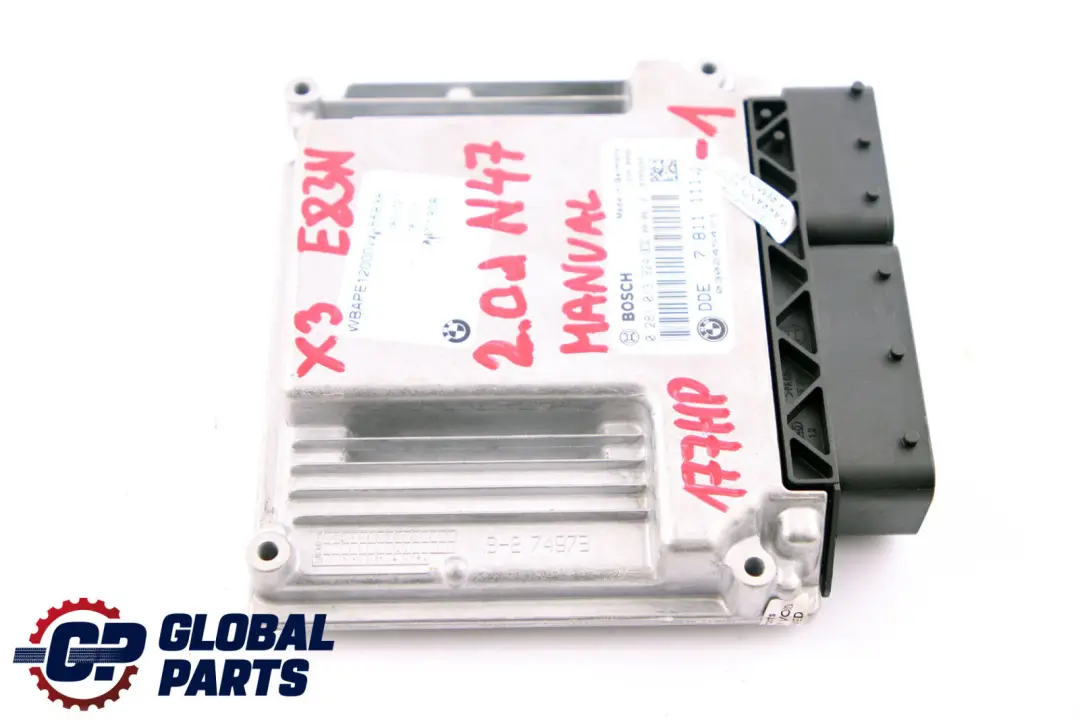 BMW X3 E83 LCI 2.0d N47 Engine ECU Kit DDE + EWS IV + Key Manual - SKU 7811111-1 - Part number 7811111