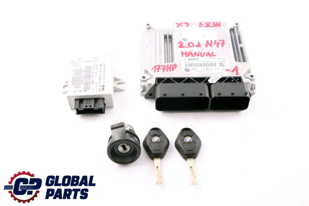 BMW X3 E83 LCI 2.0d N47 Engine ECU Kit DDE + EWS IV + Key Manual - SKU 7811111-1 - Part number 7811111