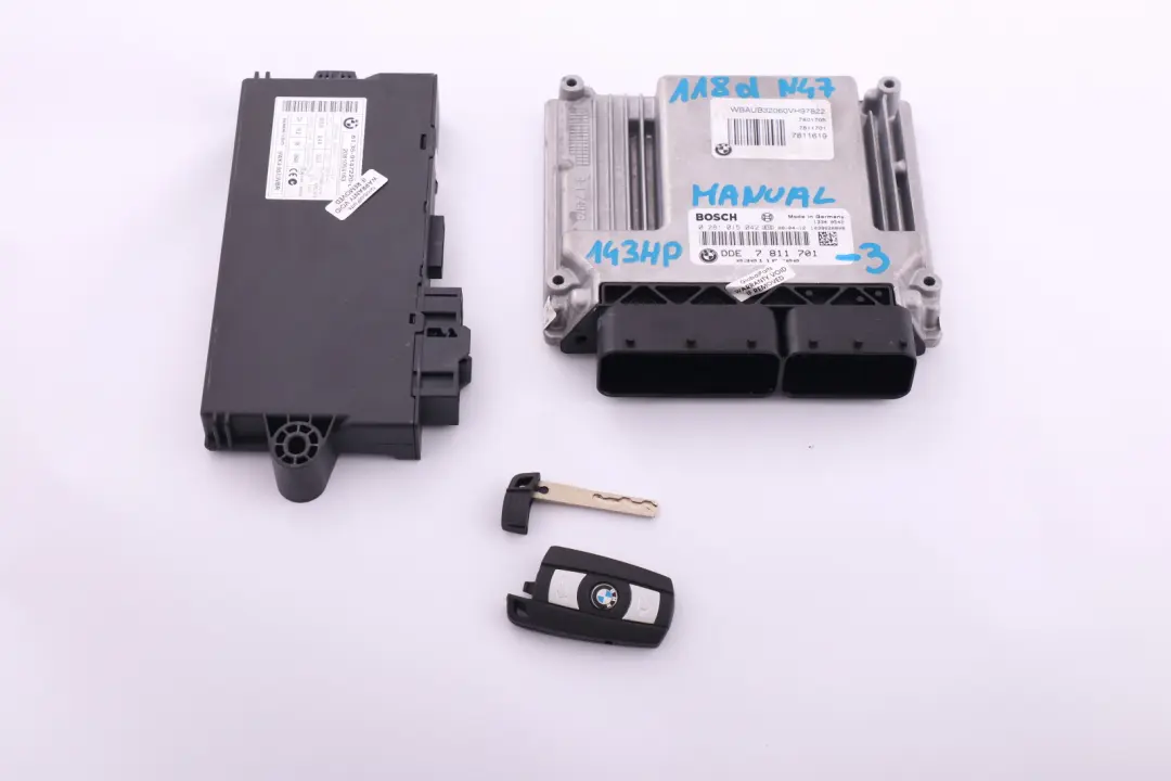 BMW E81 E87N E90 E91 N47 Kit Unite de Commande Du Moteur Dde CAS3 +Cle - SKU 7811701-3 - Numéro de pièce 7811701