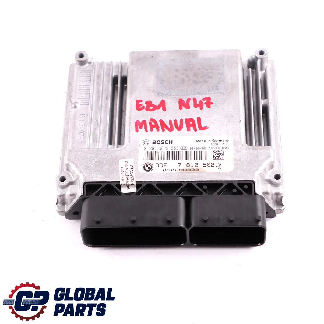 N47S Engine Control Unit ECU DDE Manual to BMW E81 E82 E87 LCI E88 123d with Part number 7812502 BMW E81 E82 E87 LCI E88 123d N47S Engine Control Unit ECU DDE Manual - SKU 7812502 - Part number 7812502
