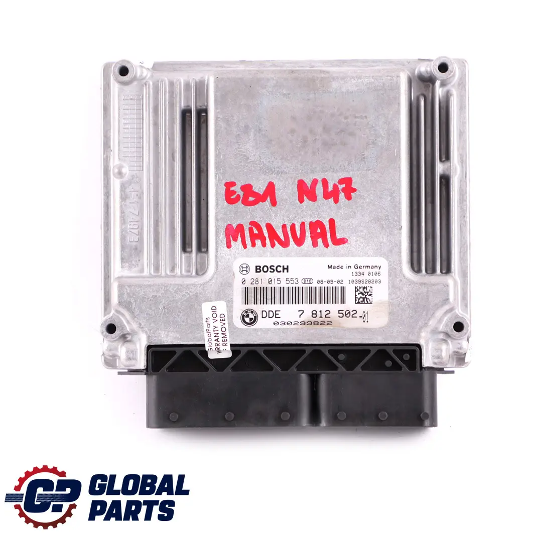 N47S Engine Control Unit ECU DDE Manual to BMW E81 E82 E87 LCI E88 123d with Part number 7812502 BMW E81 E82 E87 LCI E88 123d N47S Engine Control Unit ECU DDE Manual - SKU 7812502 - Part number 7812502
