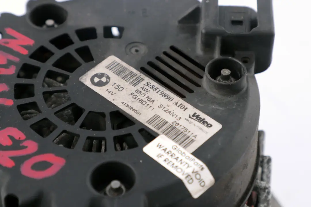 Alternator Generator 150A N47N Diesel 8519890 to BMW F20 F21 F30 F31 F32 F33 with Part number 7823344 BMW F20 F21 F30 F31 F32 F33 Alternator Generator 150A N47N Diesel 8519890 - SKU 7823344 - Part number 7823344