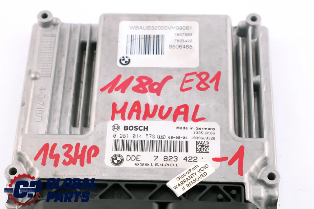 BMW E87 E90 LCI N47 118d 318d Diesel ECU Steuergerät DDE CAS3 Schlüssel - SKU 7823422-1 - Teilenummer 7823422