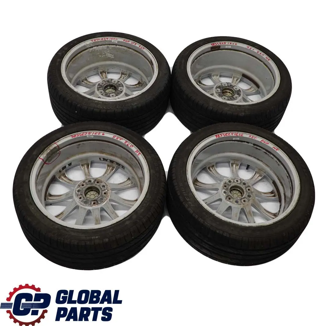 Set Complete 4x Wheel Rim with Tyres 19" M Radial Spoke 166 to BMW E60 M5 Silver with Part number 7834625 / 7834626 BMW E60 M5 Silver Set Complete 4x Wheel Rim with Tyres 19" M Radial Spoke 166 - SKU 7834625/626 - Part number 7834625 / 7834626