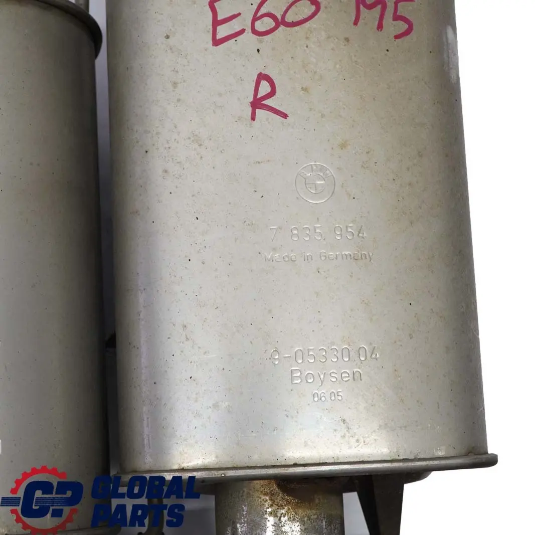 Exhaust System Rear Right Silencer O/S 7835954 to BMW 5 Series E60 M5 with Part number 7835953 BMW 5 Series E60 M5 Exhaust System Rear Right Silencer O/S 7835954 - SKU 7835953 - Part number 7835953