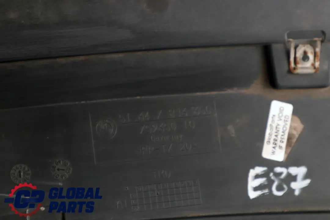 Conducto de Aire Intermedio Centro Inferior para BMW E81 E87 M Sport con número de pieza 7836650 BMW E81 E87 M Sport Conducto de Aire Intermedio Centro Inferior - SKU 7836650 - Número de pieza 7836650
