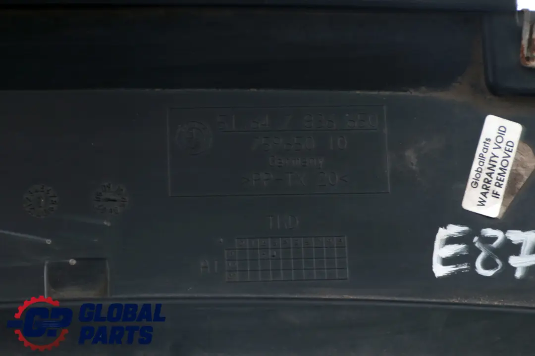 BMW E81 E87 Kierownica Wlot Powietrza Przedni Dolny M-Pakiet - SKU 7836650 - Numer Części 7836650