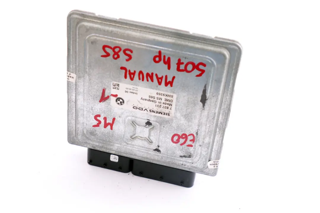 Control Unit ECU DME Unit 5WK9359 to BMW 5 Series E60 M5 E63 M6 S85 Engine with Part number 7837231 BMW 5 Series E60 M5 E63 M6 S85 Engine Control Unit ECU DME Unit 5WK9359 - SKU 7837231-1 - Part number 7837231