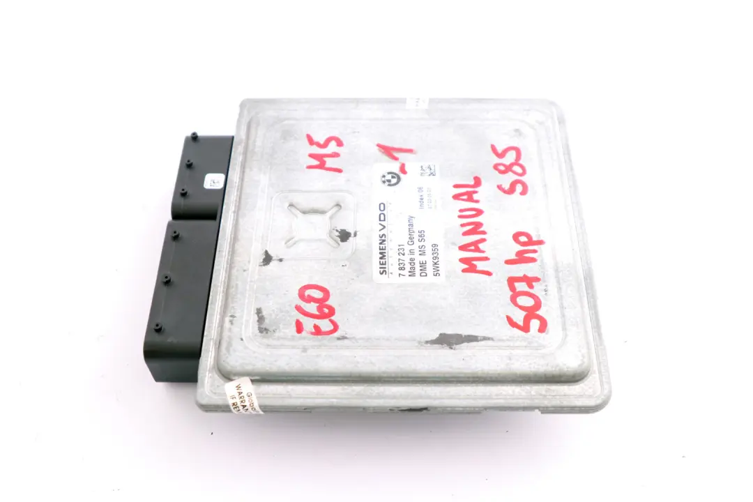 Control Unit ECU DME Unit 5WK9359 to BMW 5 Series E60 M5 E63 M6 S85 Engine with Part number 7837231 BMW 5 Series E60 M5 E63 M6 S85 Engine Control Unit ECU DME Unit 5WK9359 - SKU 7837231-1 - Part number 7837231