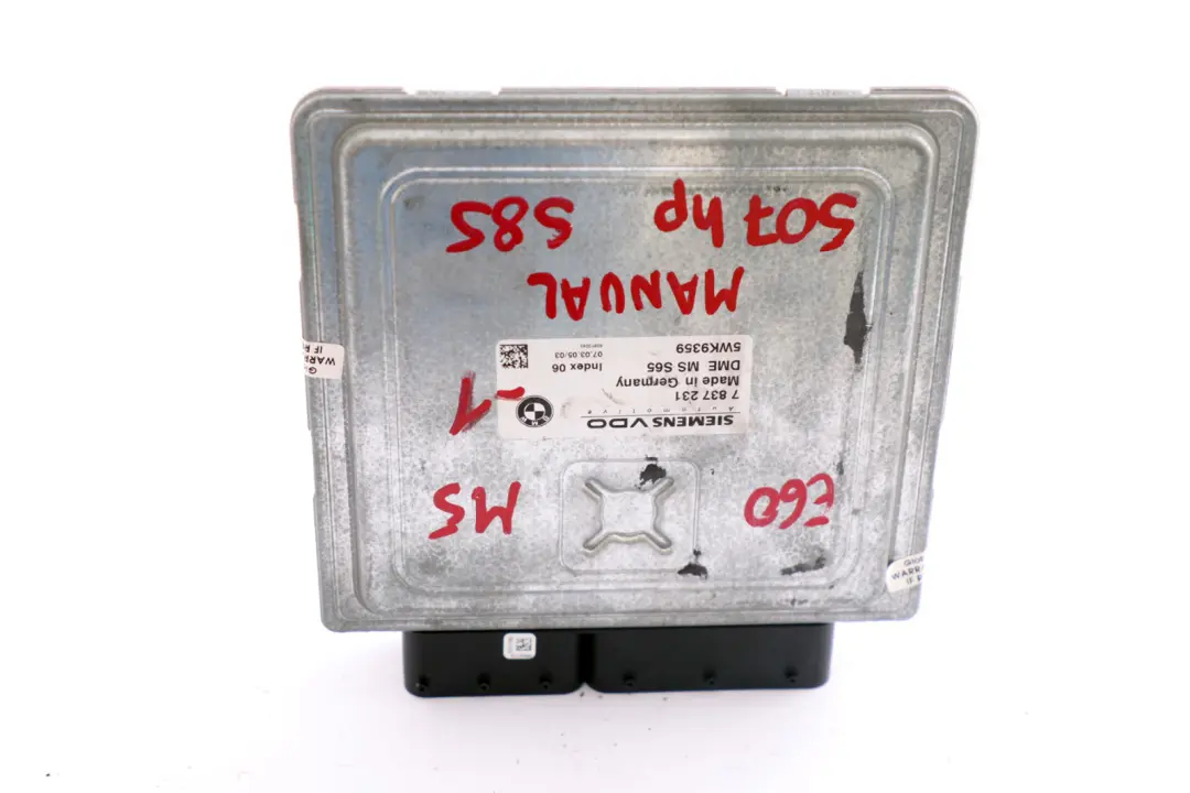 BMW E60 M5 E63 M6 S85 Motor Steuergerät Motorsteuergerät DME 5WK9359 - SKU 7837231-1 - Teilenummer 7837231