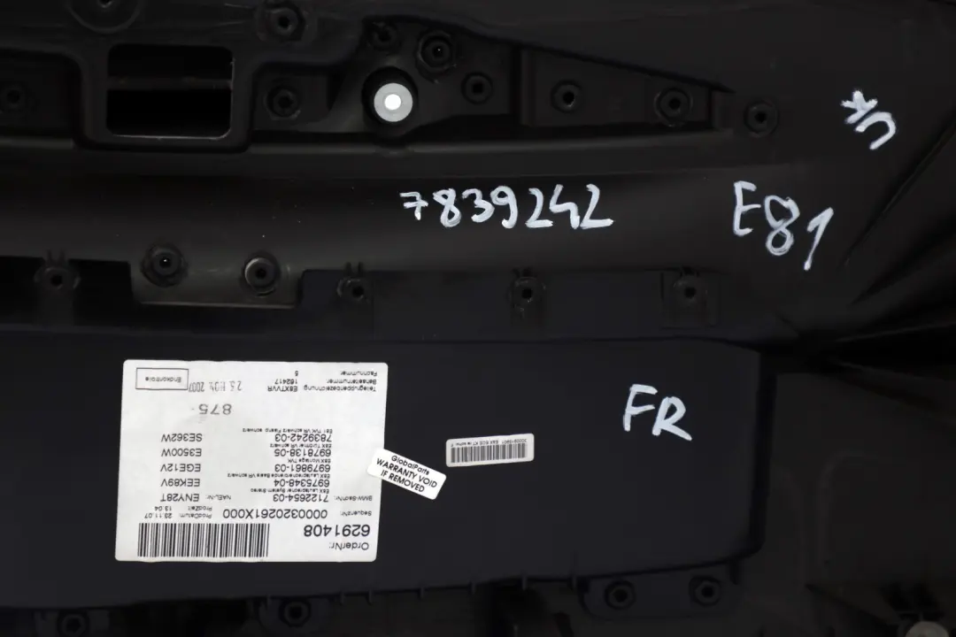 BMW E81 E82 Door Lining Card Cloth Front Right O/S Flashpoint Black - SKU 7839242 - Part number 7839242