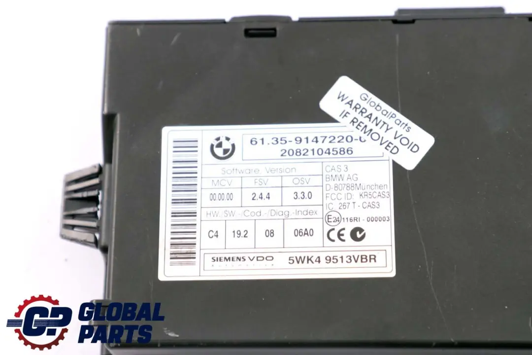 BMW E90 E92 E93 M3 Engine S65 420HP ECU Kit DME + CAS3 + 2 Keys - SKU 7841981-1 - Part number 7841981